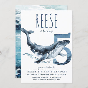 Walvis 5e verjaardag uitnodiging