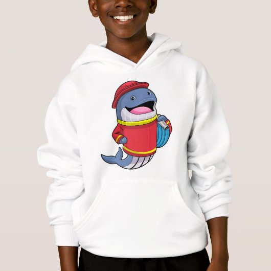 Walvis als brandweerschip met slang (Voorkant)