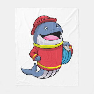 Walvis als brandweerschip met slang fleece deken