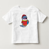 Walvis als brandweerschip met slang kinder shirts (Voorkant)