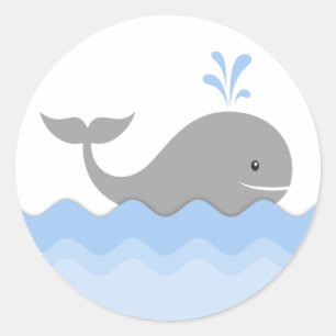 Walvis Baby Shower Ronde Sticker