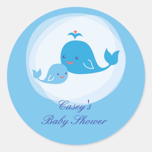 Walvis Baby shower Sticker (Voorkant)