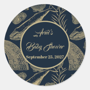  walvis blauw ronde sticker