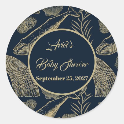  walvis blauw ronde sticker (Voorkant)