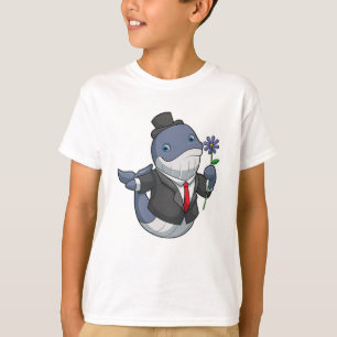 Walvis Bruidegom Bloem T-shirt