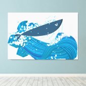 walvis canvas afdruk (Insitu (Houten vloer))