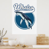 Walvis cartoon-logo poster (Keuken)