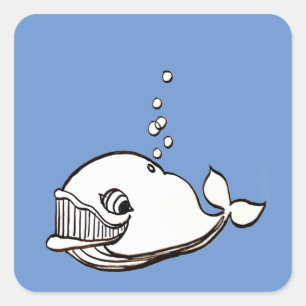 Walvis cartoon vierkante sticker