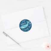 Walvis Dank u Nautical Beach Navy Blue Ocean Zee Ronde Sticker (Envelop)
