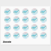 Walvis Dank u nautisch strand Blauwgroen Blue Ocea Ronde Sticker (Vel)