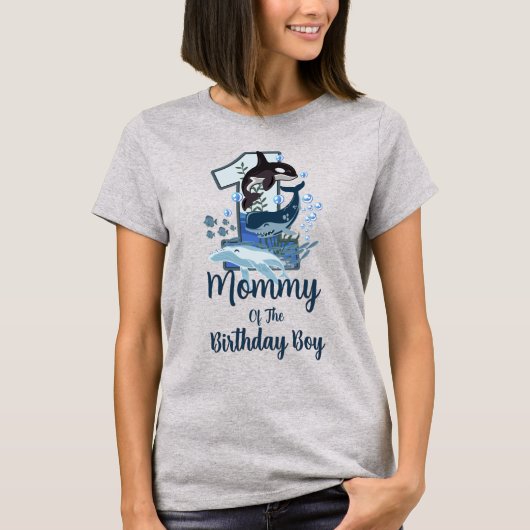 Walvis Eerste verjaardag vrouwen tshirts Mam (Voorkant)