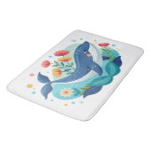 Walvis en bloemen Mat (Gekanteld)