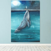 walvis en boot canvas afdruk (Insitu (Houten vloer))