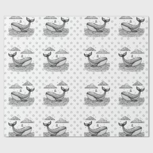 Walvis en Sterren Patroon Kinder Gepersonaliseerde Cadeaupapier