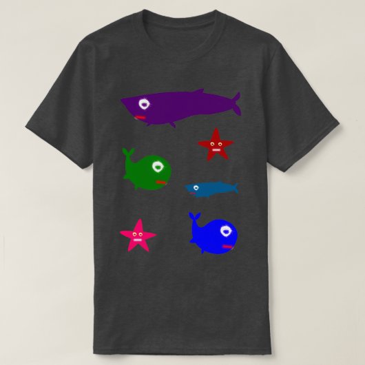 walvis en zeester t-shirt (Design voorkant)