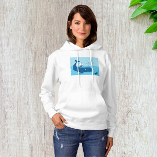 Walvis en zeilboot Oceaan Blauw Zee Nautical Hoodie