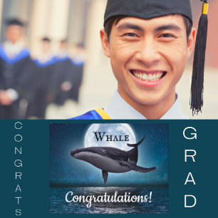 Walvis Felicitaties Afstuderen Briefkaart