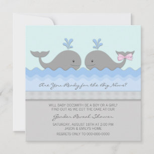 Walvis Geslacht onthullen Baby shower Kaart