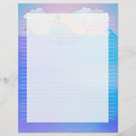 Walvis gevoerd - 8,5 "x 11" briefpapier blad (Voorkant)