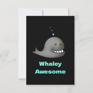 Walvis geweldig leuk walvis woordspeling ontwerp bedankkaart