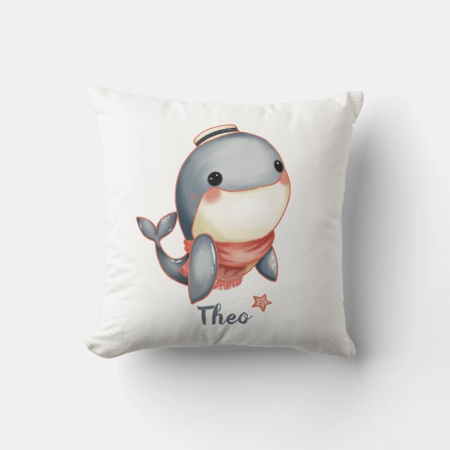 Walvis Hallo Daar! Kussen (Voorkant)