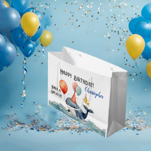 Walvis hebben een splash gepersonaliseerde jongens groot cadeauzakje