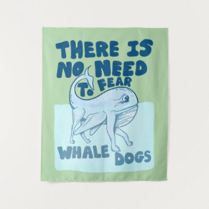Walvis Hond grappig wezen Wandkleed
