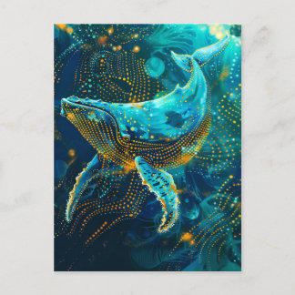 Walvis in Aboriginal Dot Art Style Briefkaart
