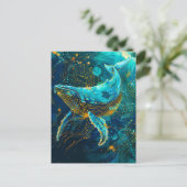 Walvis in Aboriginal Dot Art Style Briefkaart (Staand voorkant)