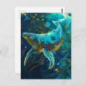 Walvis in Aboriginal Dot Art Style Briefkaart (Voorkant / Achterkant)