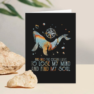 Walvis in de oceaan Ik duik om mijn geest Zee te v Kaart