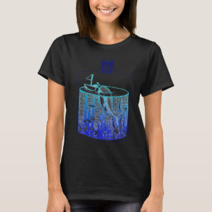 Walvis in een pot - Blauwe gradiënt T-shirt