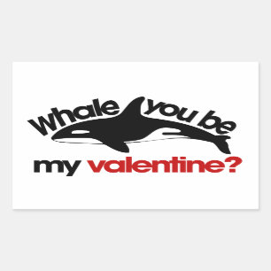 Walvis jij bent mijn Valentijn Rechthoekige Sticker
