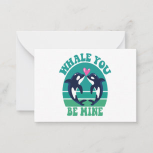 Walvis Jij Zal Mijnen Grappige Orka Koppel Valenti Notitiekaartje