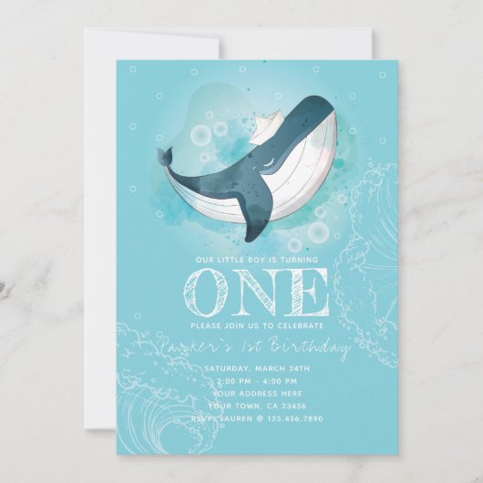 Walvis Jongen Verjaardag Kaart (Voorkant)