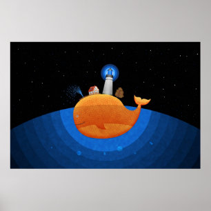 walvis (nacht) poster