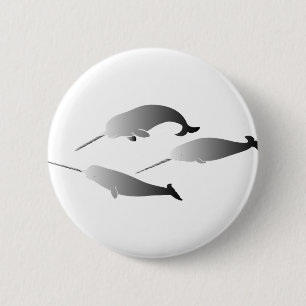 walvis narwal narwala unicorn scuba duiken ronde button 5,7 cm