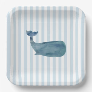 Walvis Nautical Stripe Paper Borden Papieren Bordje