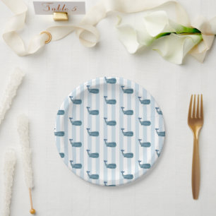 Walvis Nautical Stripe Paper Borden Papieren Bordje