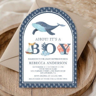 Walvis Nautilus Boog Baby Shower onder de Zee Kaart