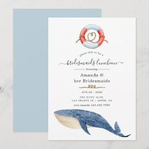 Walvis Nautisch Bruidsmeisjes Luncheon Kaart