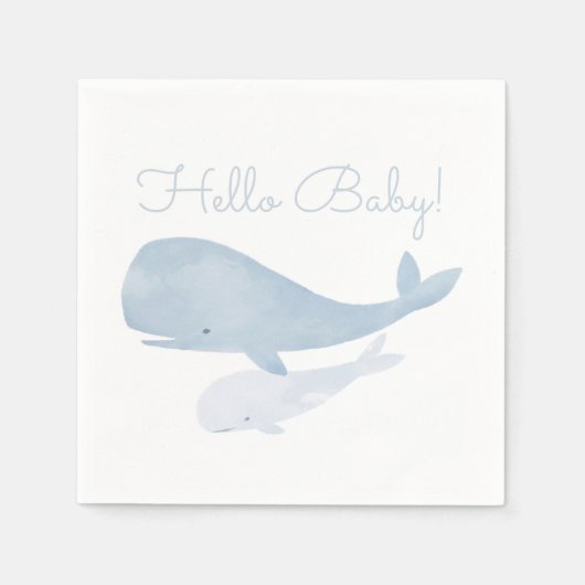 walvis onder het Baby shower Zee Servet (Voorkant)