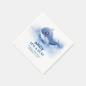 walvis onder het Baby shower Zee Servet (Hoek)