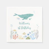 Walvis onder het Zee 1e Verjaardag Servet (Voorkant)
