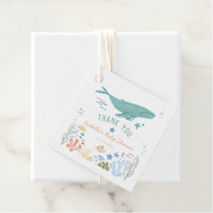 Walvis onder het Zee Baby shower Dank u Bedankjes Labels