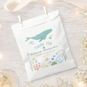 Walvis onder het Zee Baby shower Dank u Bedankzakje
