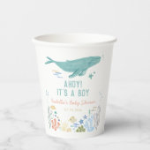 Walvis onder het Zee Baby shower Papieren Bekers (Voorkant)