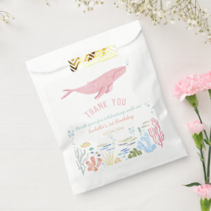 Walvis onder het Zee Verjaardag Bedankt Bedankzakje