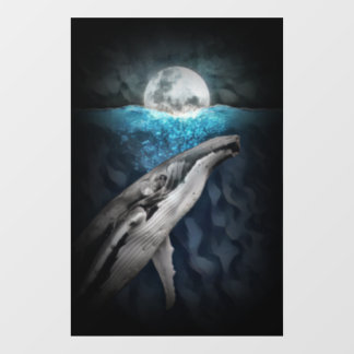 walvis op maanlicht raamsticker