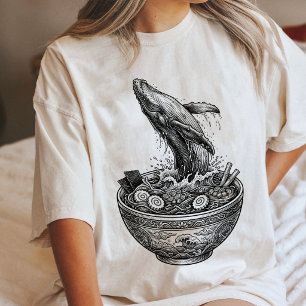 Walvis Ramen Japans Eten Ukiyo-E Kunst Tri-Blend Shirt
